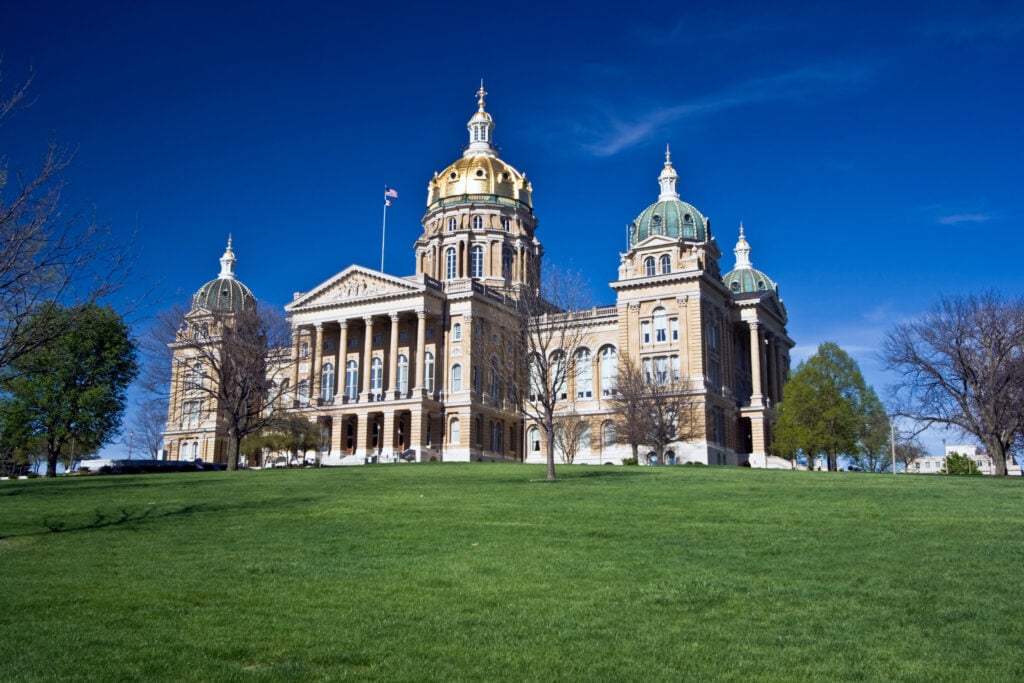 State Capitol of Iowa in Des Moines.